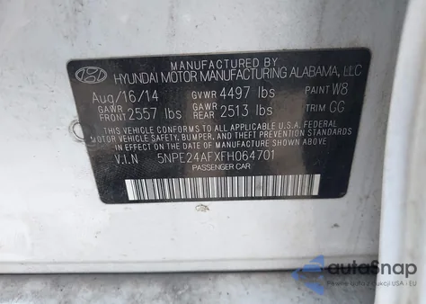 2015 Hyundai Sonata Se из США, поврежденный, VIN 5NPE24AFXFH064701